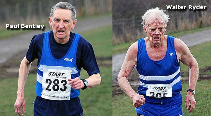 Paul Bentley and Walter Ryder in action at 
the British Masters Cross Country Championships on Saturday 16th March