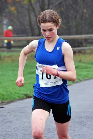 Alison Brown in action at the Heaton Harriers Memorial Road Races on Sunday