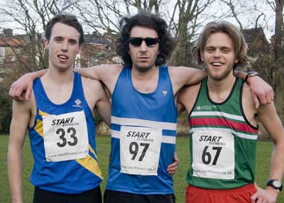The first three Senior Men to finish at 
the Morpeth 11k Road Race on New Years Day