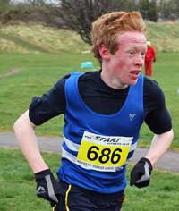 Jonny Nisbet in action at Harrier League at South Shields on Saturday 28th March