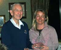 Sue Calvert receives her award at Thursdays presentation