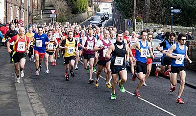 The start of the Morpeth 11k Road Race on New Years Day